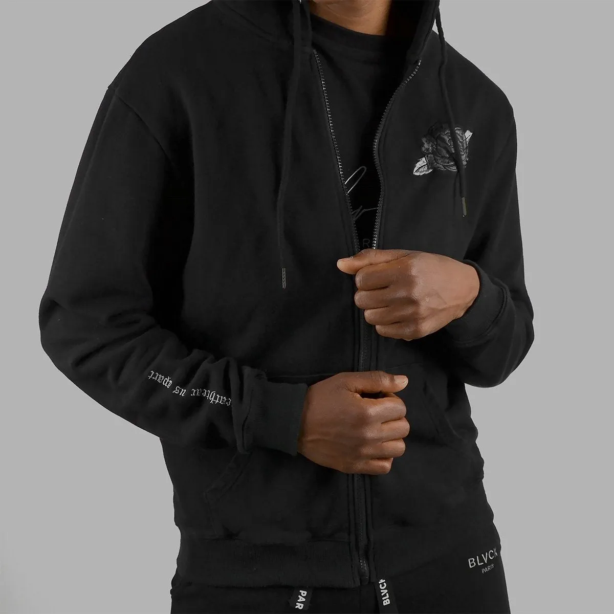 Blvck Hoodie Zipper Roses