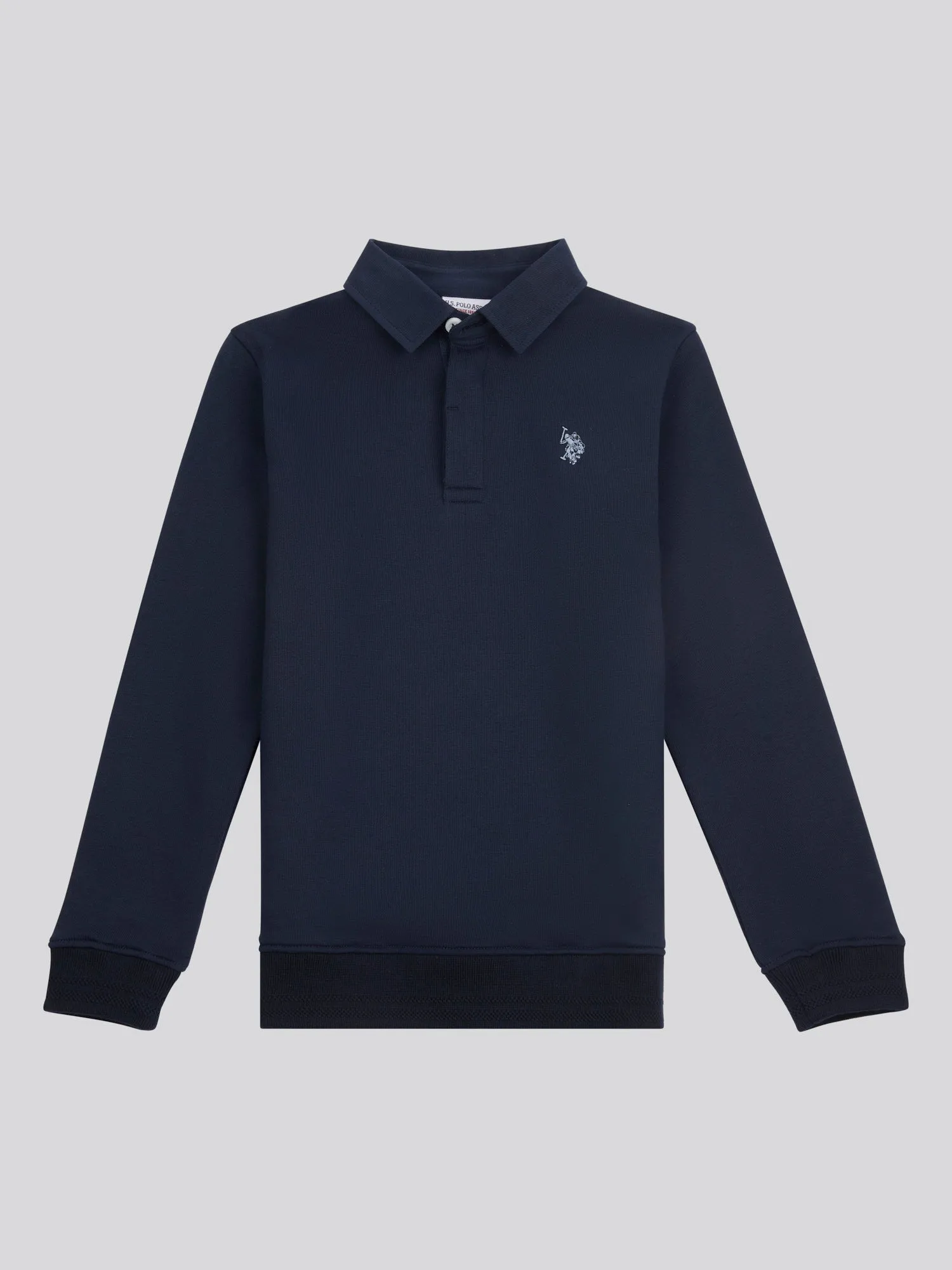 Boys Smart Sweat Rugby Shirt in Dark Sapphire Navy / Moonlight Blue DHM