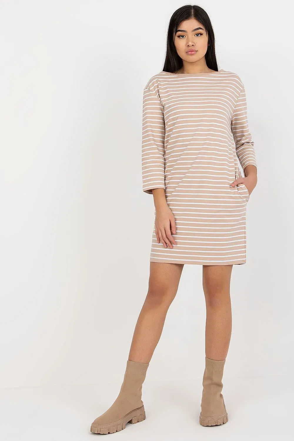 Chic Striped Paris Day Dress