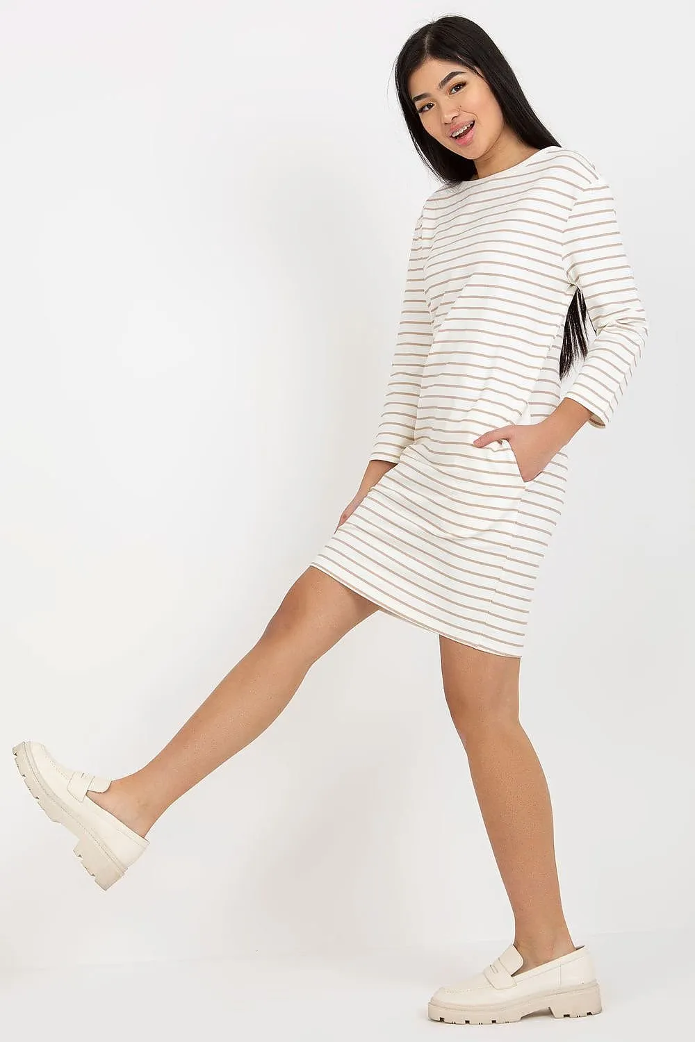 Chic Striped Paris Day Dress