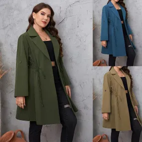 Design Simple Graceful Style Collar Mid-length Coats