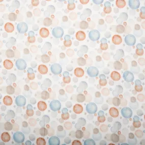 EUROPEAN Digital printed double gauze - Bubbles - Blue / Brown