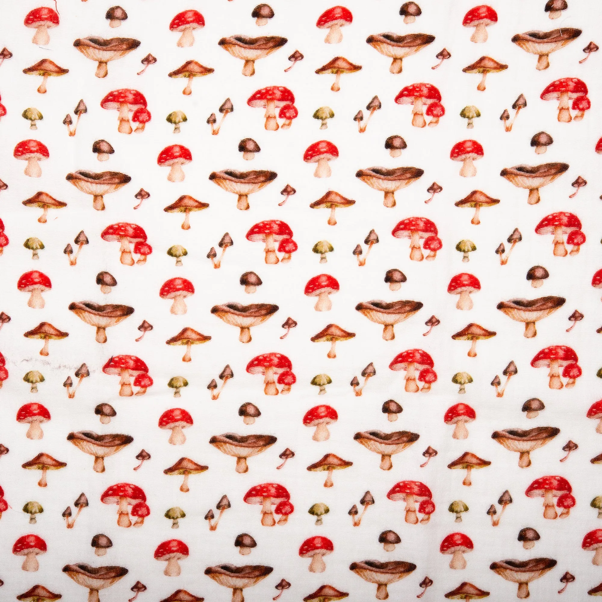 EUROPEAN Digital printed double gauze - Mushroom - Red