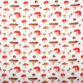 EUROPEAN Digital printed double gauze - Mushroom - Red