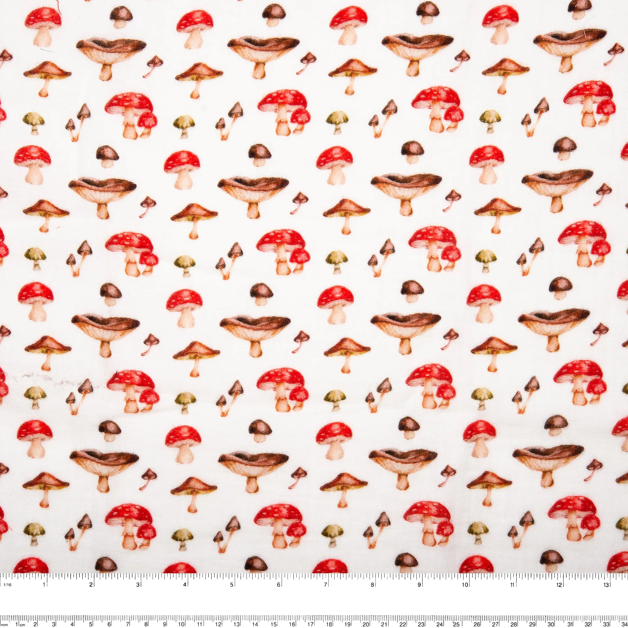 EUROPEAN Digital printed double gauze - Mushroom - Red