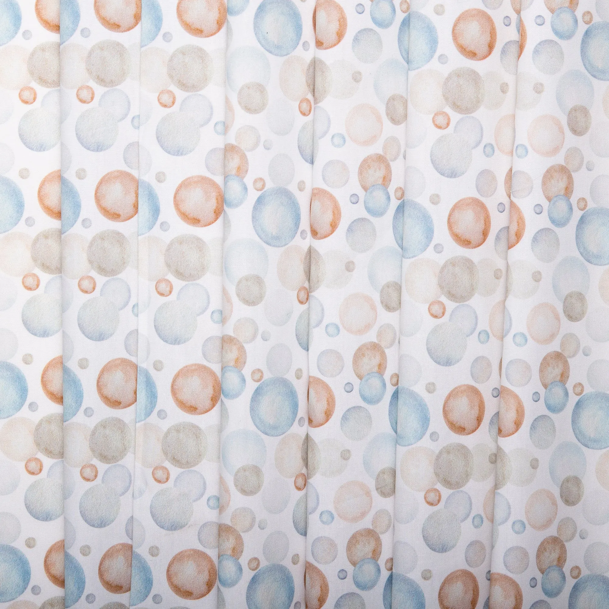 EUROPEAN Digital printed poplin - Bubbles - Blue