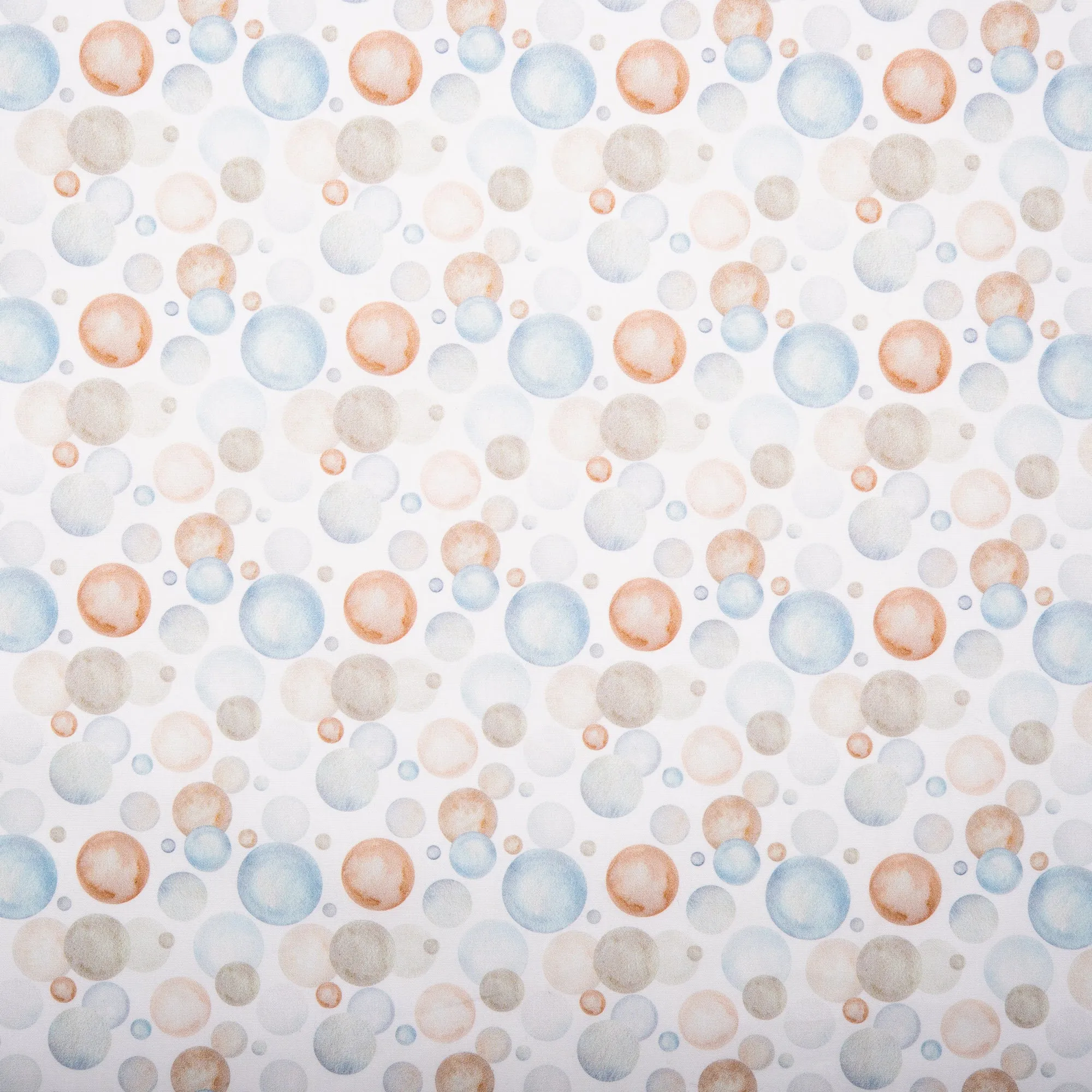 EUROPEAN Digital printed poplin - Bubbles - Blue