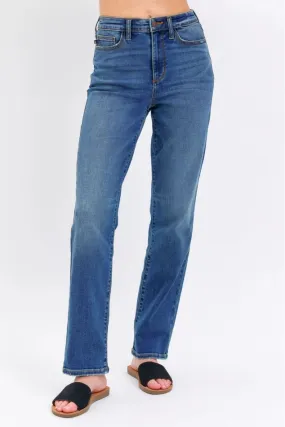 Judy Blue High-Rise Straight Fit Jeans in Dark Blue