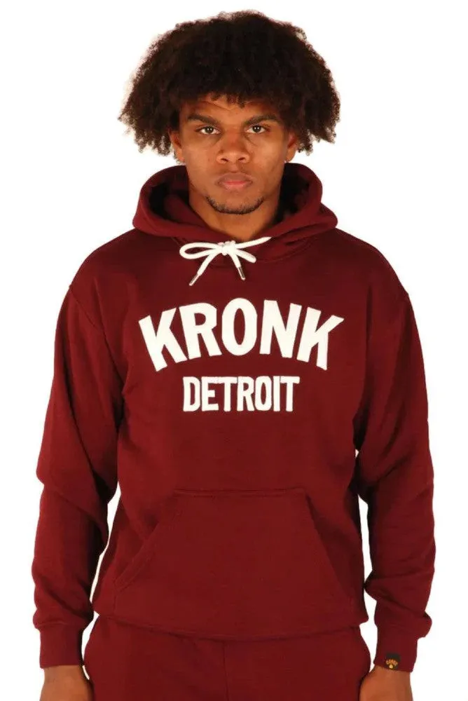 Kronk Detroit Applique Hoodie - Maroon