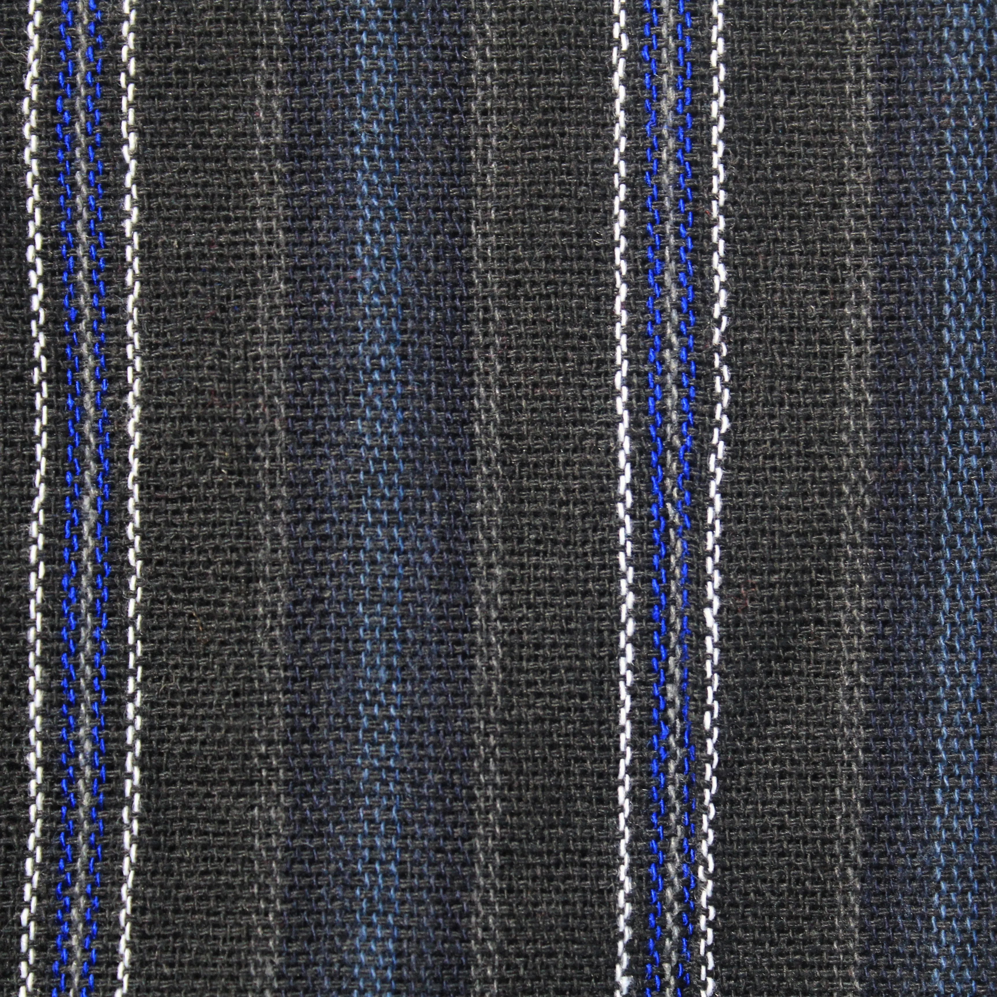 (Large) Black with Blue and White Stripes 0175