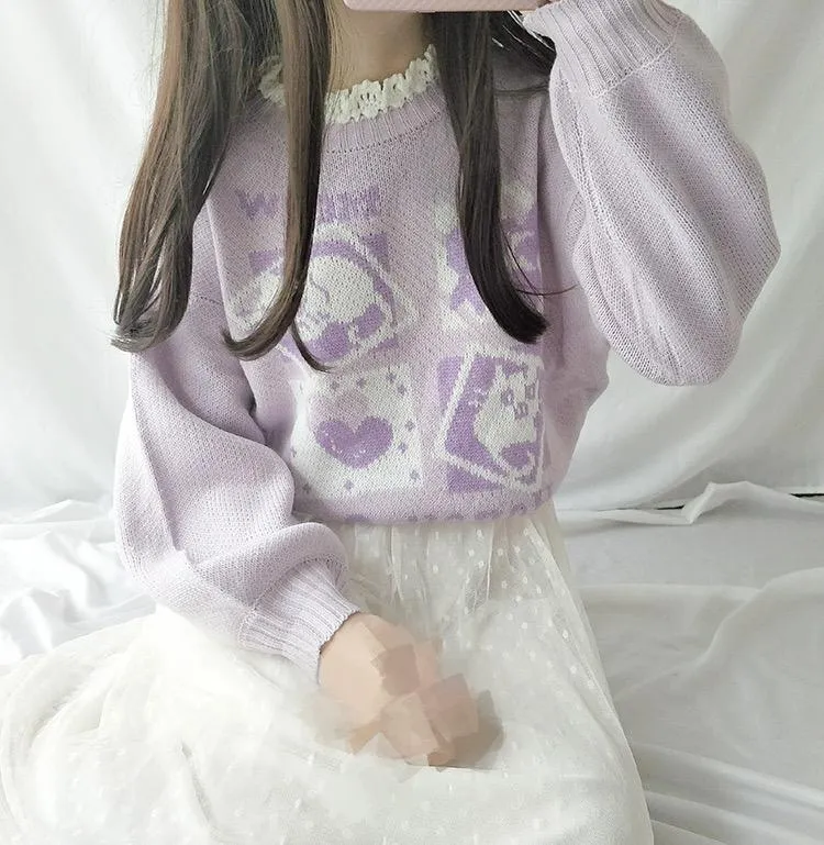 Lavender Kitten Crewneck