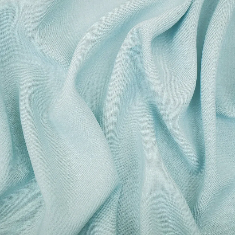 Light Blue Solid Rayon Challis Woven Fabric