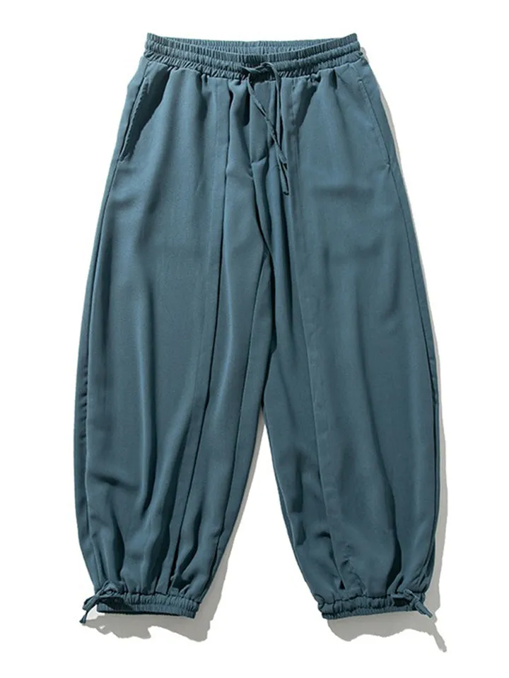 Men's Comfy Japanese Style Ankle-Tied Loose Pants