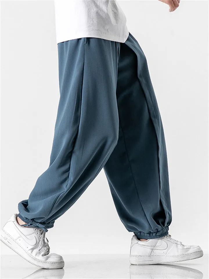 Men's Comfy Japanese Style Ankle-Tied Loose Pants