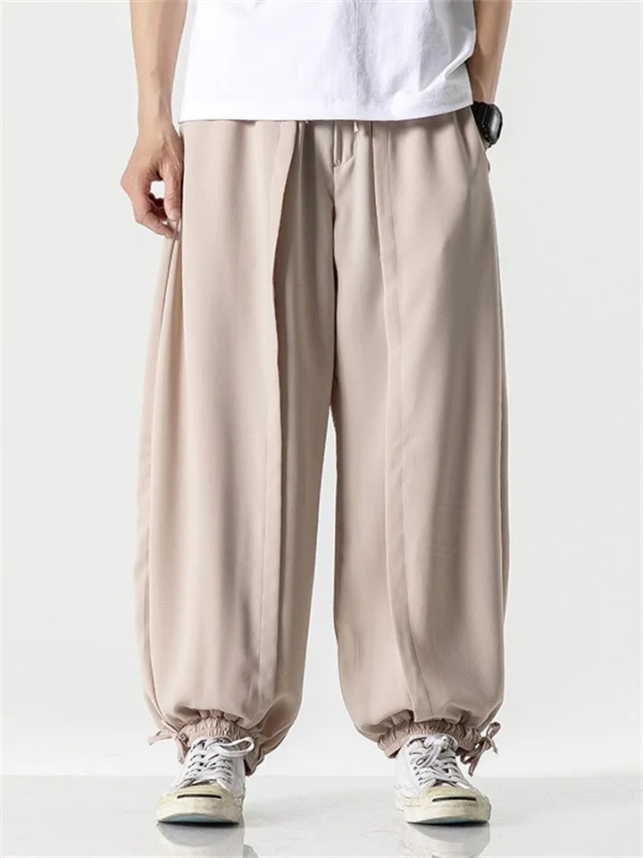 Men's Comfy Japanese Style Ankle-Tied Loose Pants