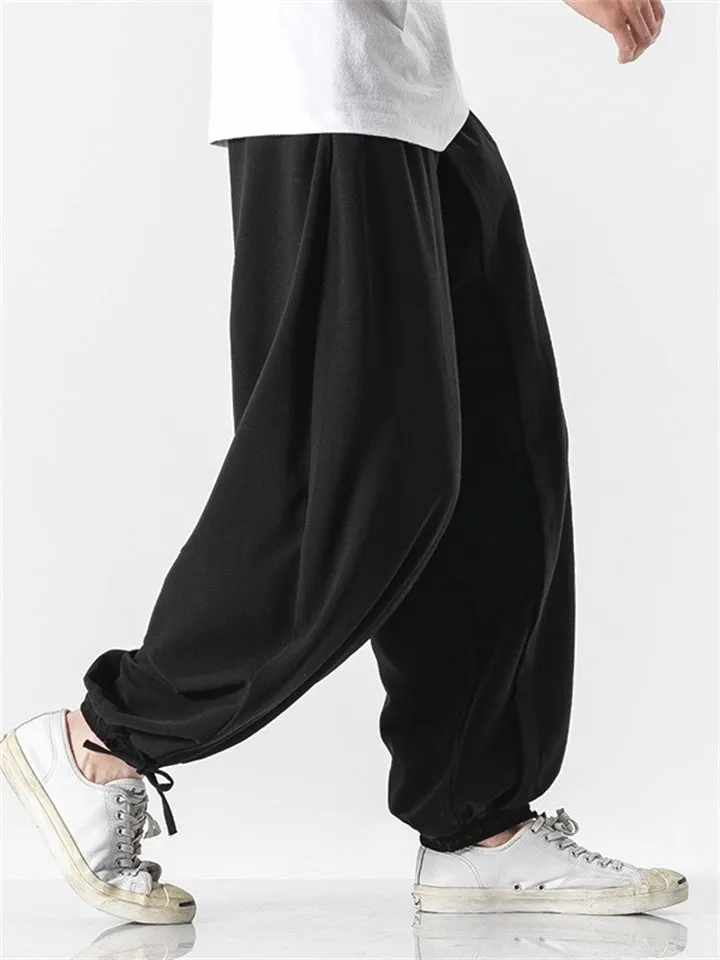 Men's Comfy Japanese Style Ankle-Tied Loose Pants