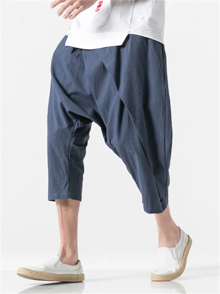 Men's Cozy Stylish Irregular Cropped Cotton Pants