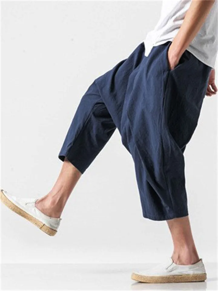 Men's Cozy Stylish Irregular Cropped Cotton Pants