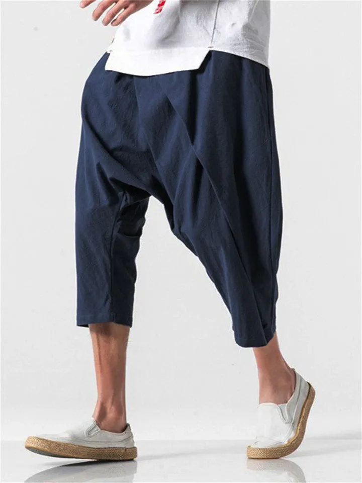 Men's Cozy Stylish Irregular Cropped Cotton Pants