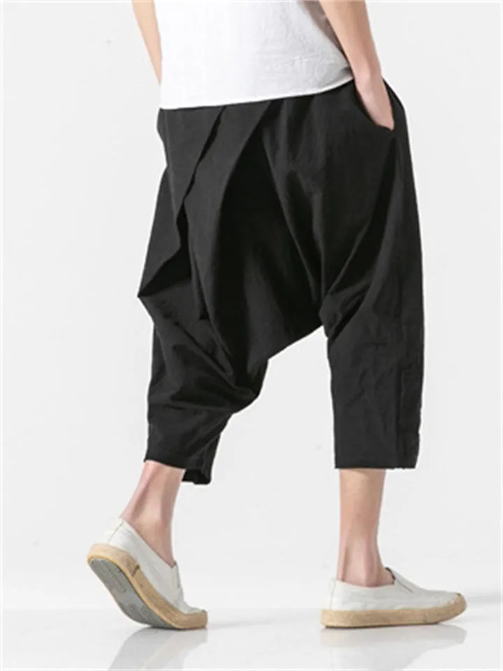 Men's Cozy Stylish Irregular Cropped Cotton Pants