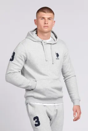 Mens Player 3 Hoodie in Mid Grey Marl