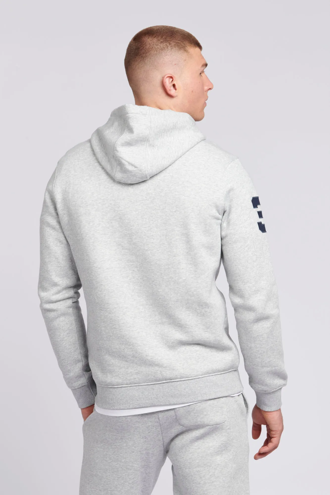 Mens Player 3 Hoodie in Mid Grey Marl