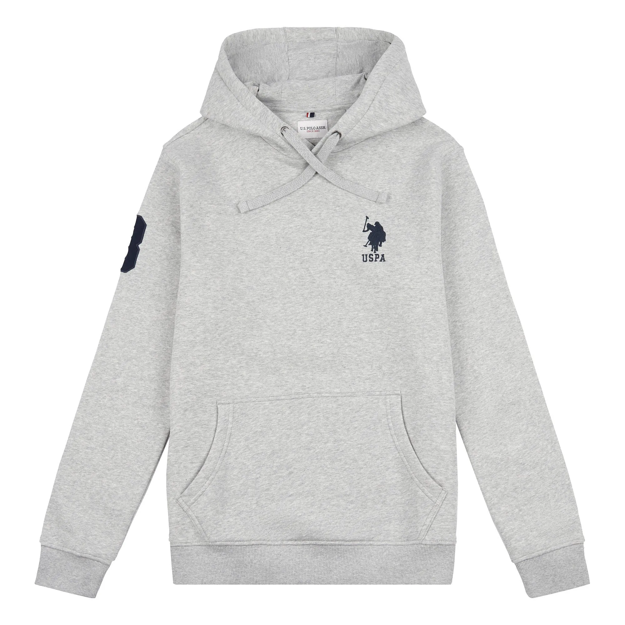 Mens Player 3 Hoodie in Mid Grey Marl