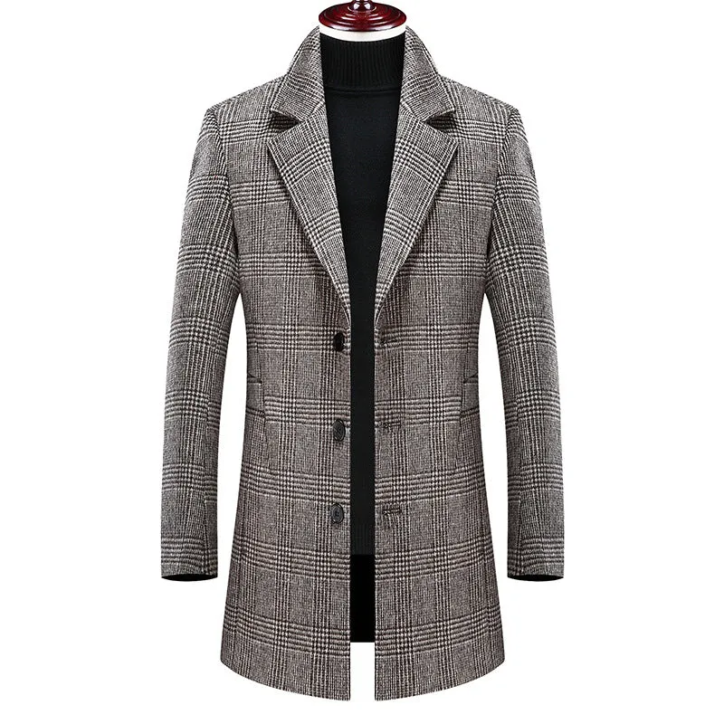 MEN'S TOP FITTED WOOL COAT #002