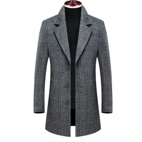 MEN'S TOP FITTED WOOL COAT #002