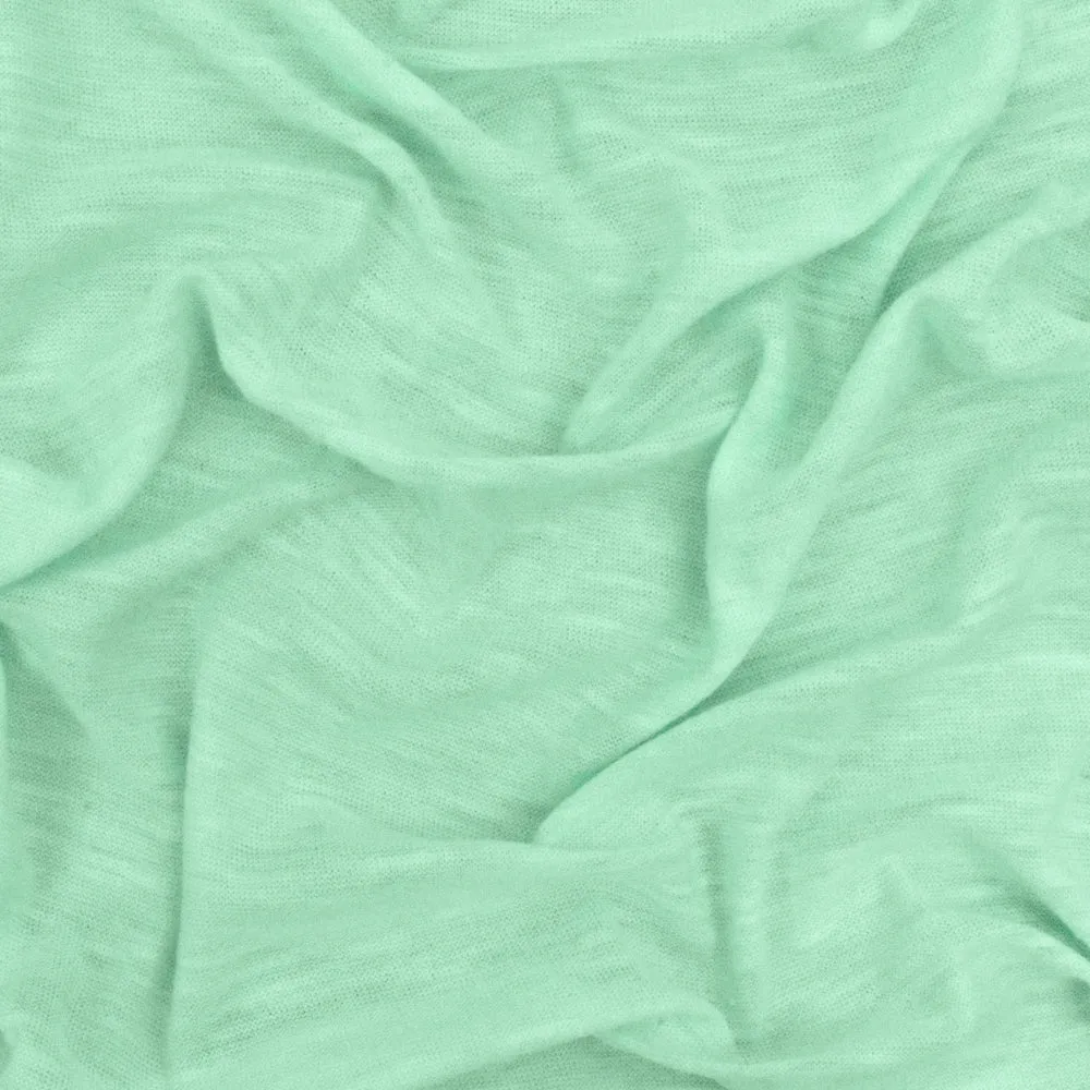 Mint Green Slub Stretch Jersey Knit Fabric