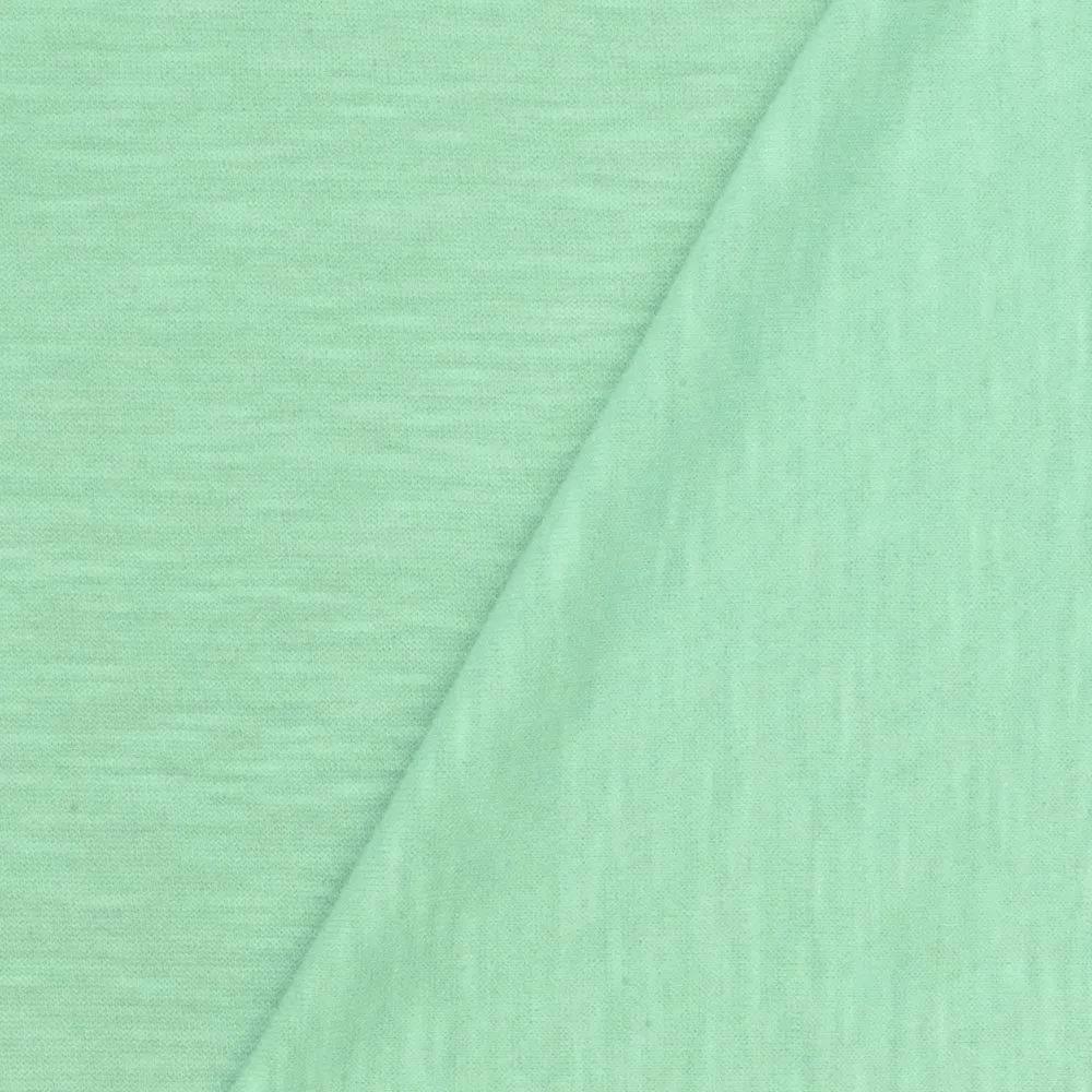 Mint Green Slub Stretch Jersey Knit Fabric