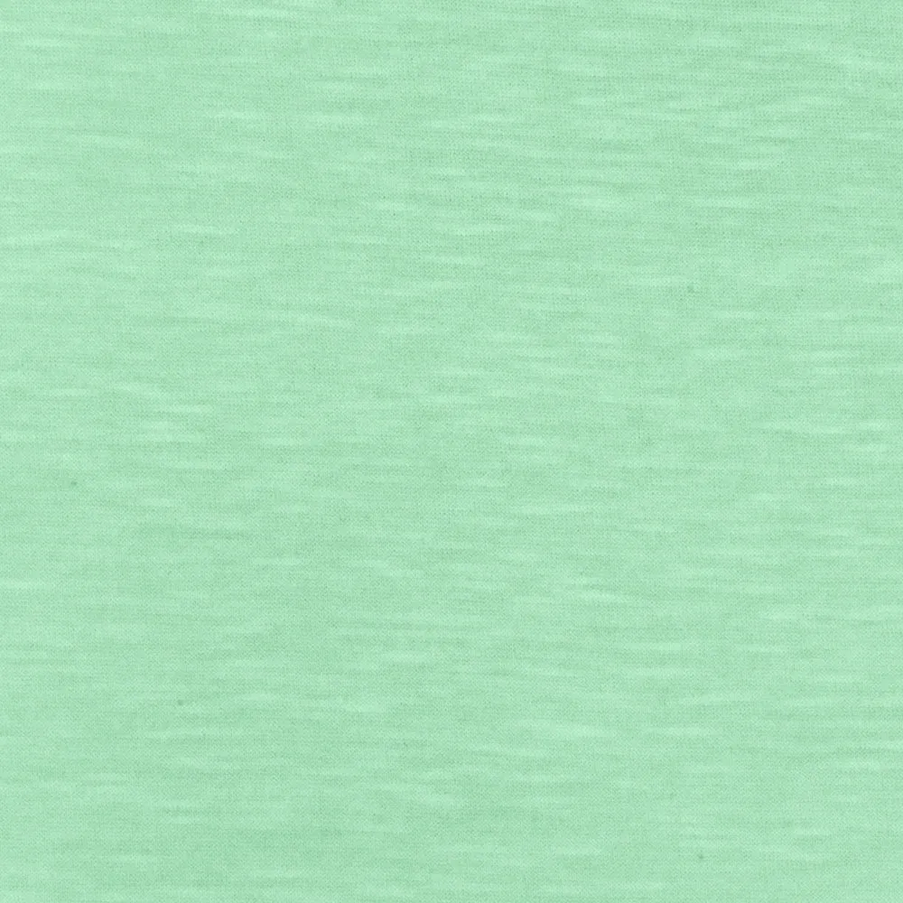 Mint Green Slub Stretch Jersey Knit Fabric