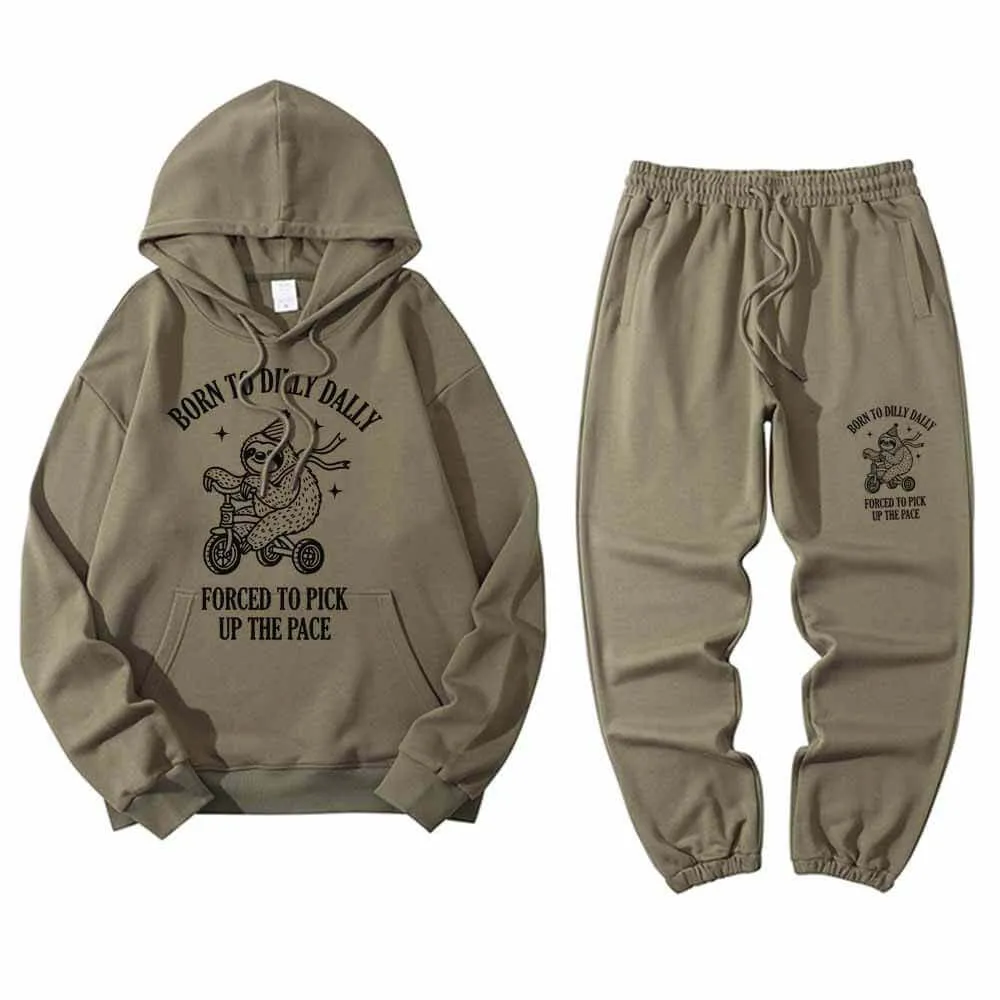 Multicolor Born To Dilly Dally Hoodie Pants Set