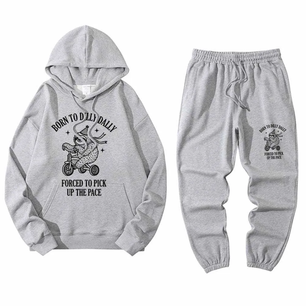 Multicolor Born To Dilly Dally Hoodie Pants Set