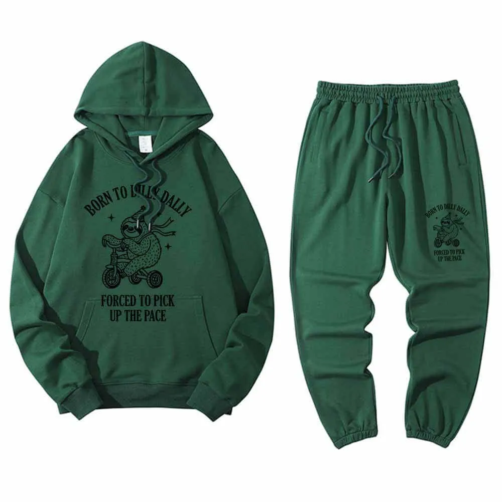 Multicolor Born To Dilly Dally Hoodie Pants Set