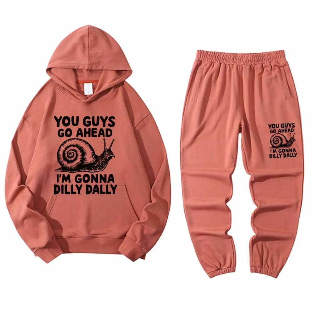 Multicolor You Guys Go Ahead Hoodie Pants Set