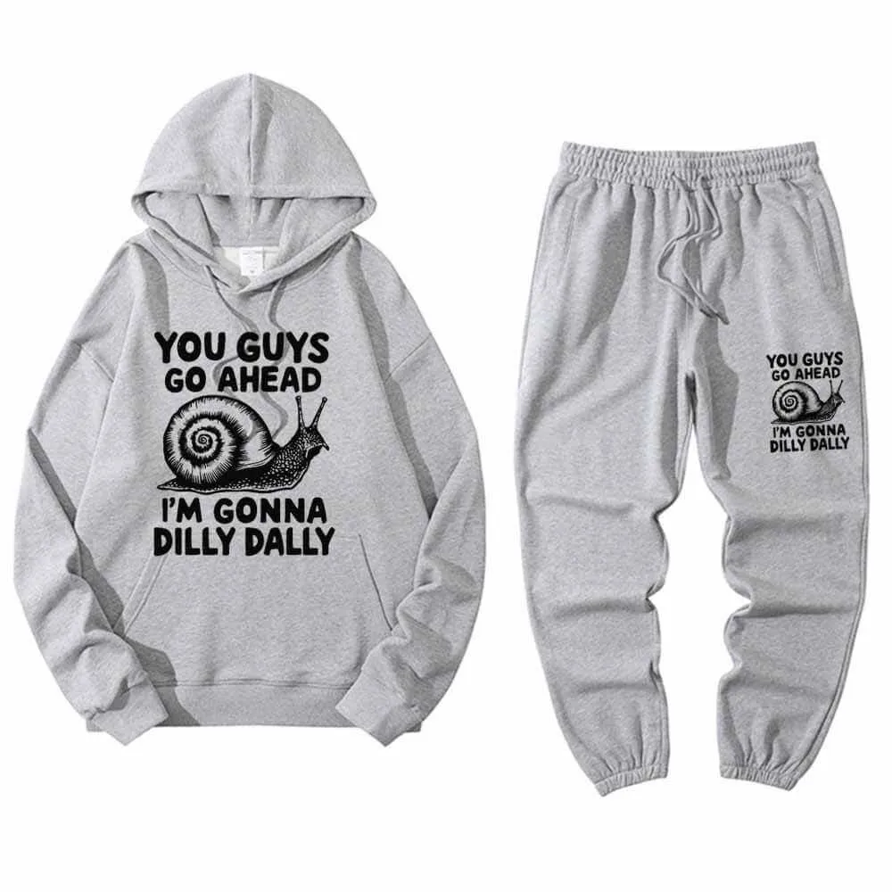 Multicolor You Guys Go Ahead Hoodie Pants Set