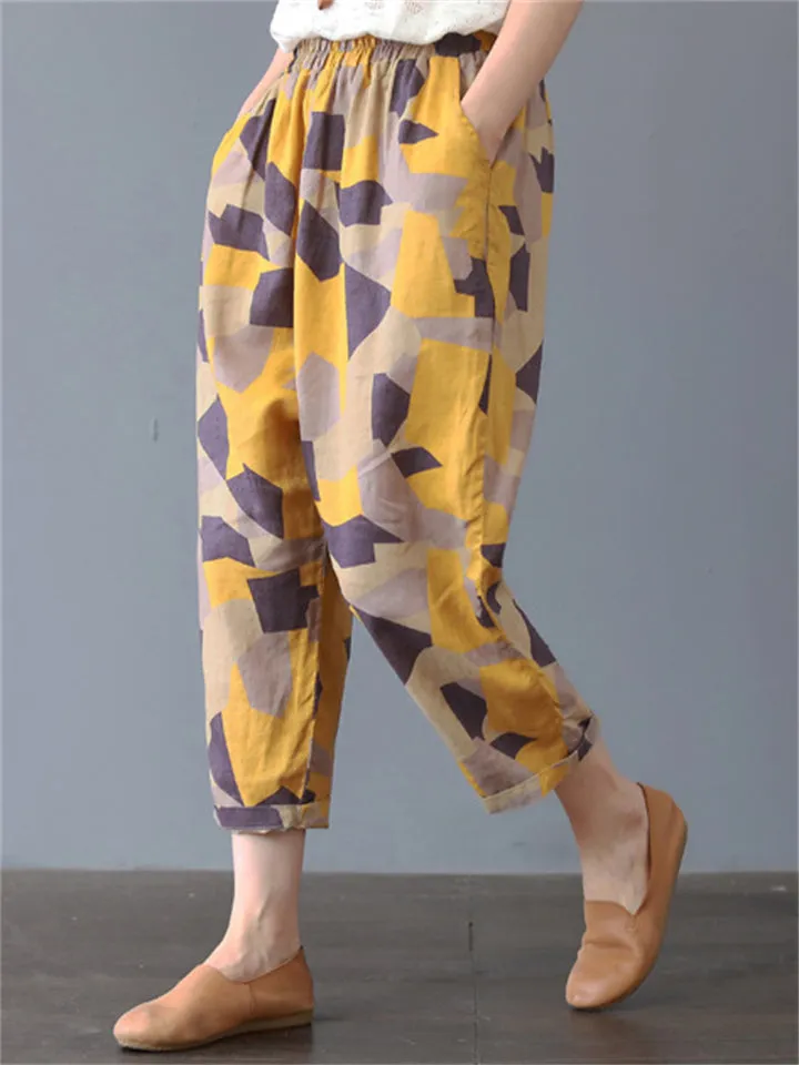 New Arrival Stylish Printed Breathable Baggy Pants For Ladies