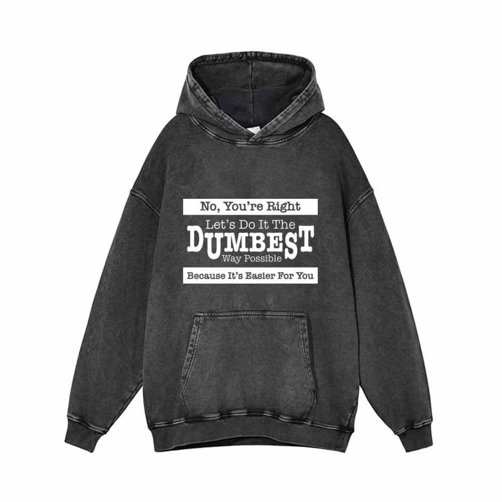 No You're Right Let's Do It Vintage Washed Hoodie