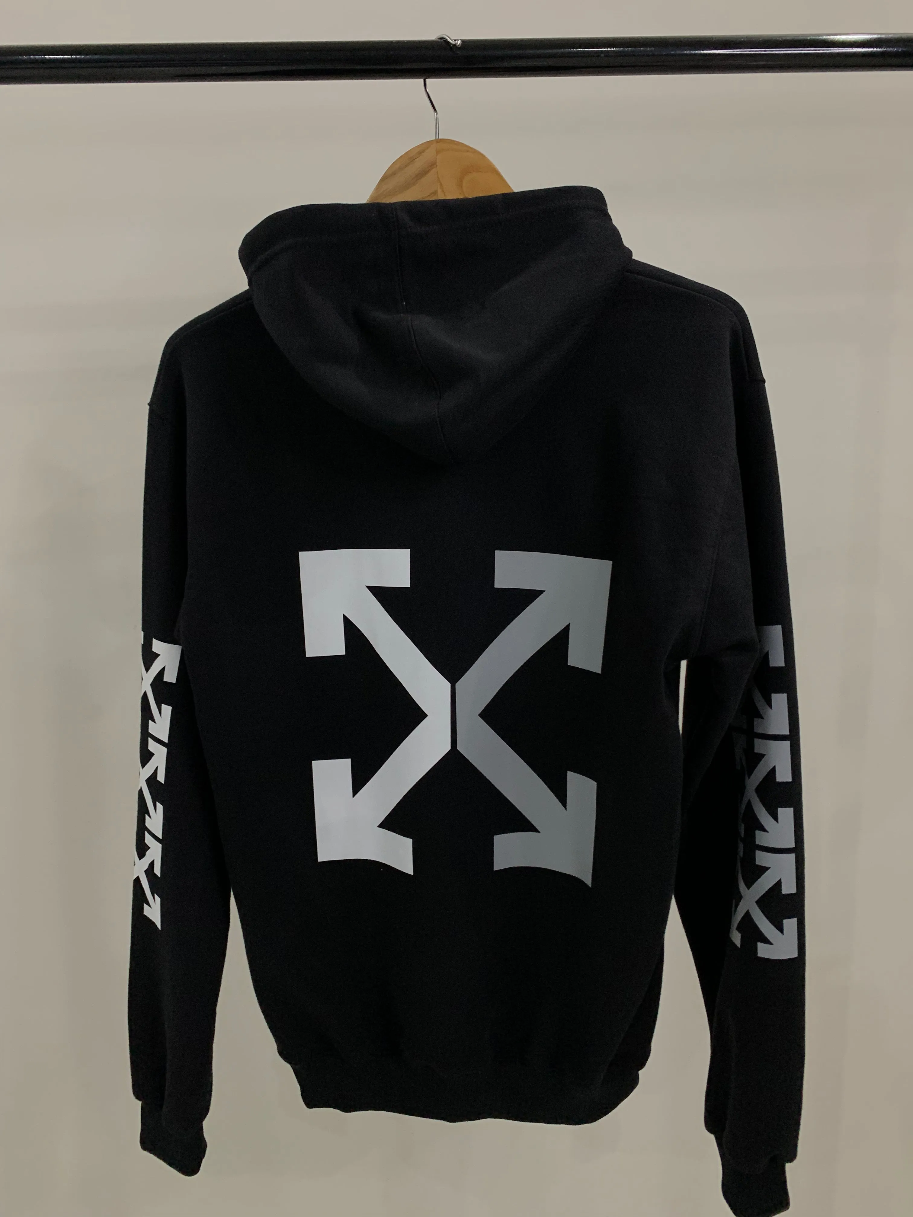 Off-Grey Black Hoodie