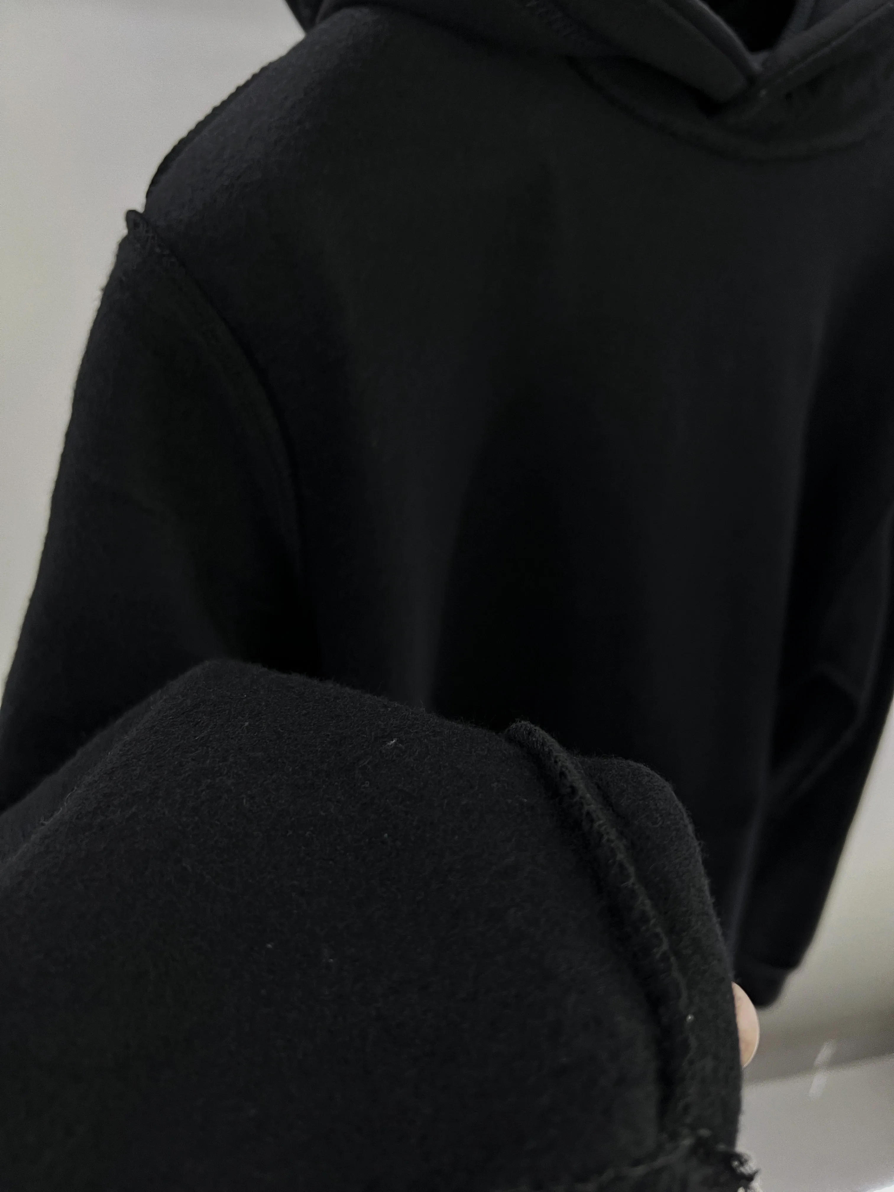 Off-Grey Black Hoodie