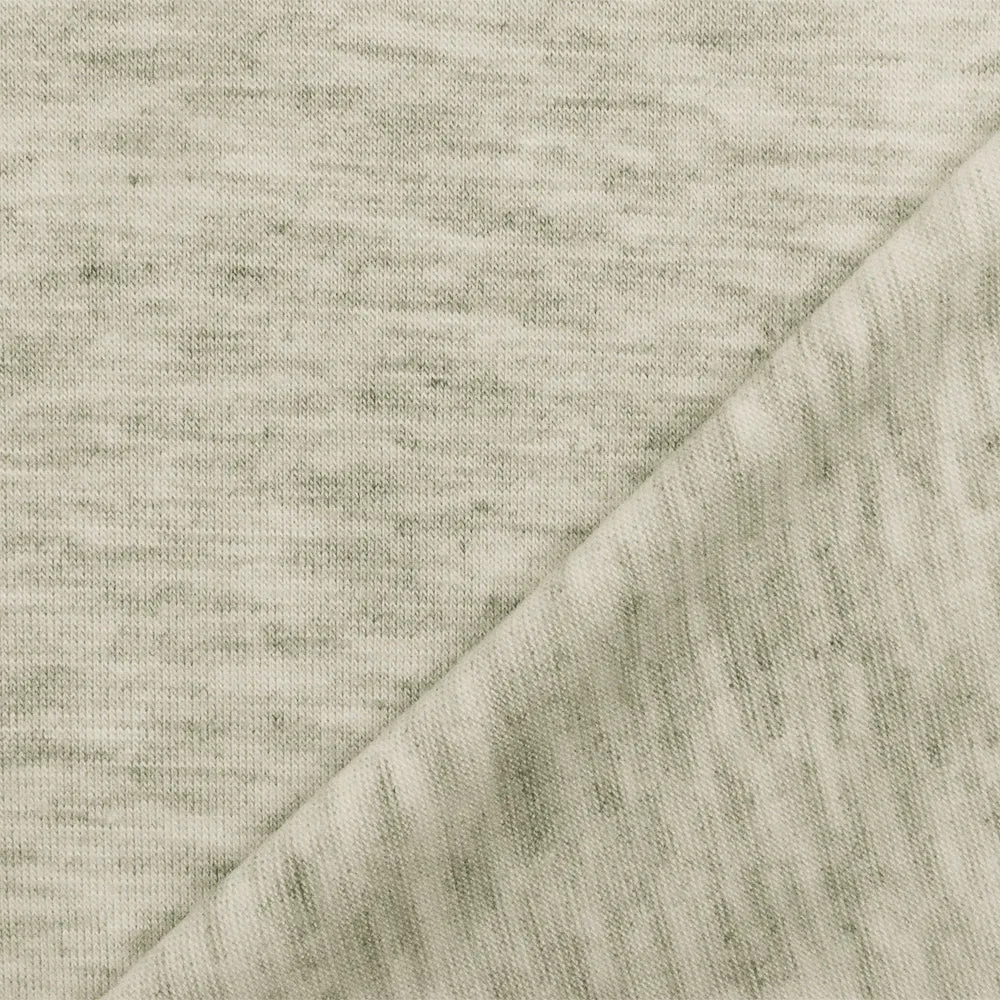 Old Ivory-Gray Slub Stretch Rayon Jersey Knit Fabric