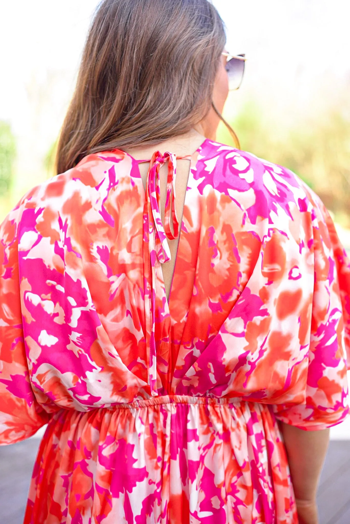 Orange Florals Chic Maxi Dress