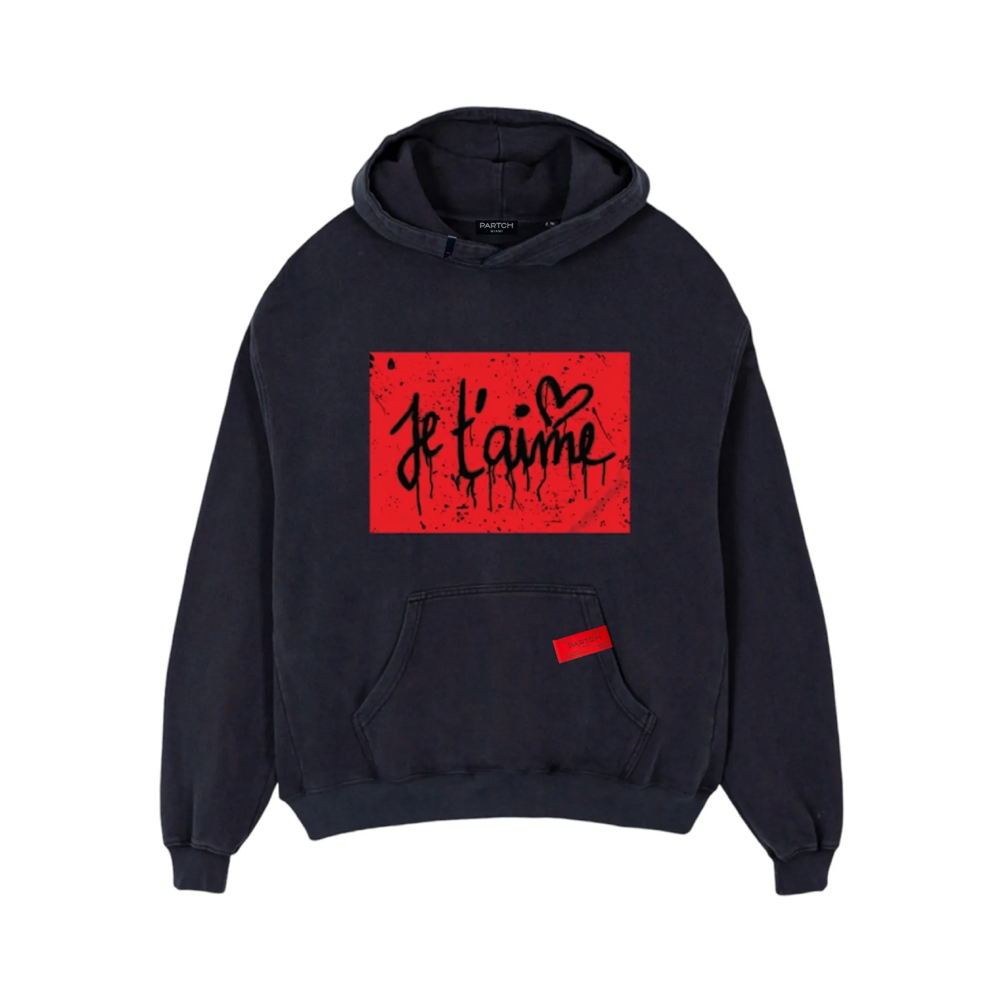 PARTCH Je t'Aime Graphic Hoodie Vintage Black