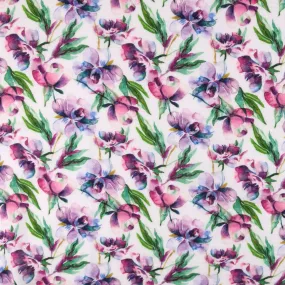 Printed Gauze - PANSY 004 - Purple