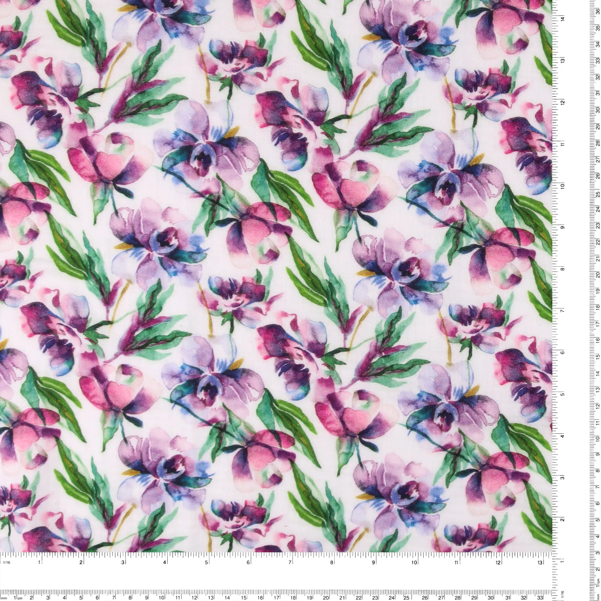 Printed Gauze - PANSY 004 - Purple