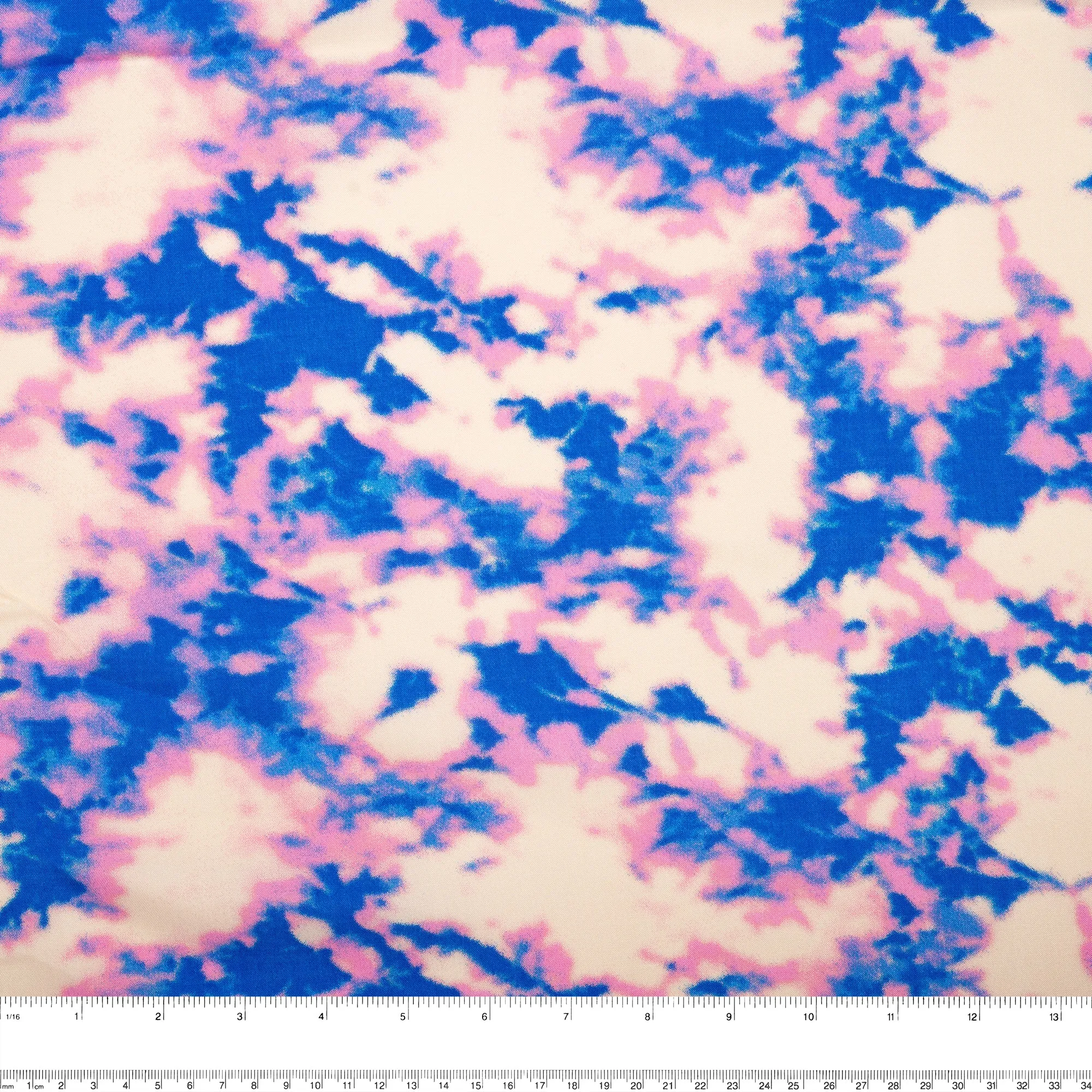 Printed rayon - ANDREA - Tie dye - Blue / Pink