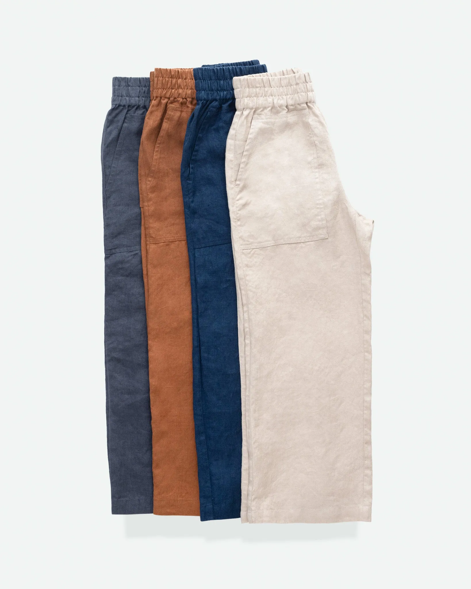 PUGLIA straight cut cropped linen pants (SS24)