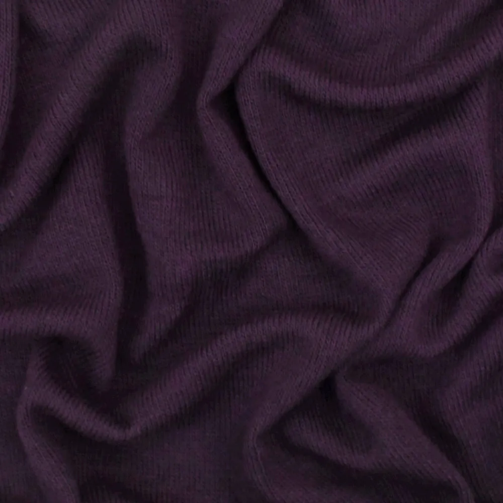 Purple Solid Stretch Cotton-Wool Jersey Knit Fabric