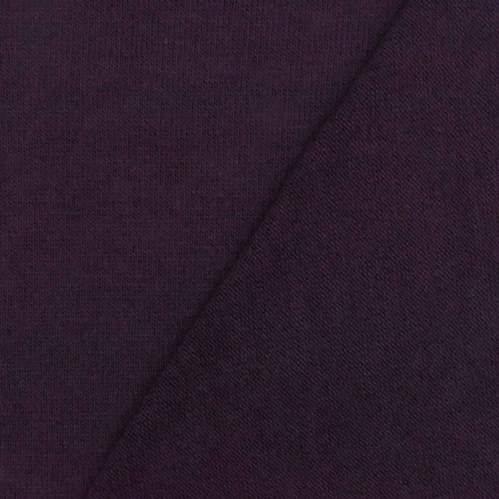 Purple Solid Stretch Cotton-Wool Jersey Knit Fabric